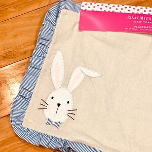 Isaac Mizrahi Easter bunny rabbit placemats table linens home decor cottage core